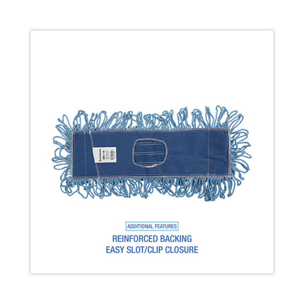 Mop Head, Dust, Looped-End, Cotton/synthetic Fibers, 18 X 5, Blue