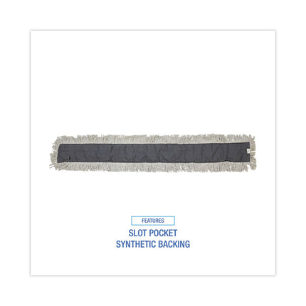 Disposable Dust Mop Head, Cotton, Cut-End, 60w X 5d