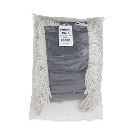 Disposable Dust Mop Head, Cotton, Cut-End, 60w X 5d