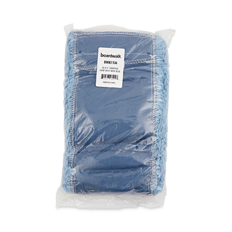 Dust Mop Head, Cotton/synthetic Blend, 36 X 5, Looped-End, Blue