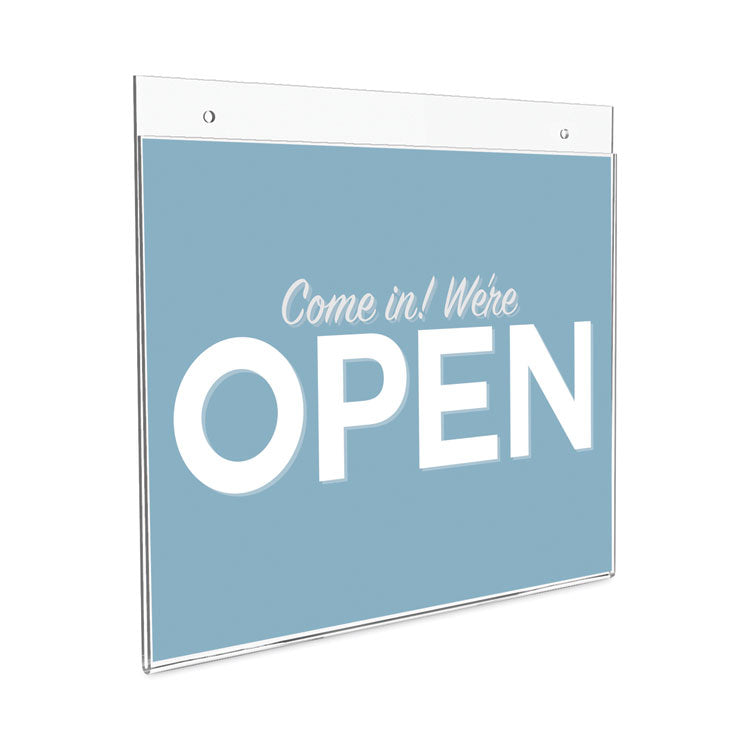 Classic Image Wall-Mount Sign Holder, Landscape, 11 x 8.5, Clear