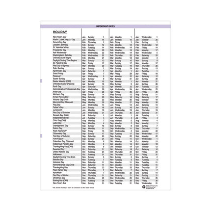 Recycled WildFlower Weekly/Monthly Planner, WildFlower Artwork, 11 x 8.5, Gray/White/Purple Cover, 12-Month (Jan-Dec): 2025