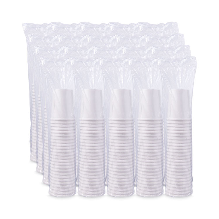 Flexstyle Double Poly Paper Containers, 32 oz, White, Paper, 25/Pack, 20 Packs/Carton