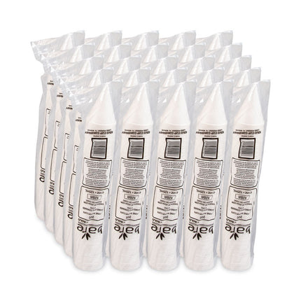 Bare Eco-Forward Treated Paper Cone Cups, 4.25 oz, White, 200/Bag, 25 Bags/Carton