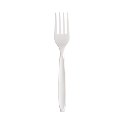 Reliance Mediumweight Cutlery, Fork, Plastic, White, 100/Box, 10 Boxes/Carton