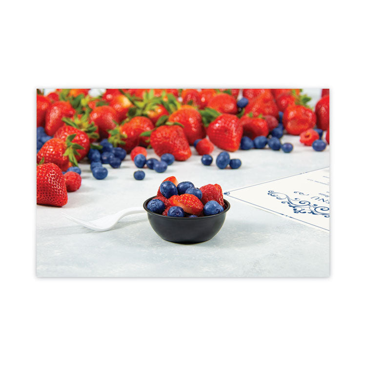 Polystyrene Portion Cups, 3.5 oz, Plastic, Black, 250/Bag, 10 Bags/Carton