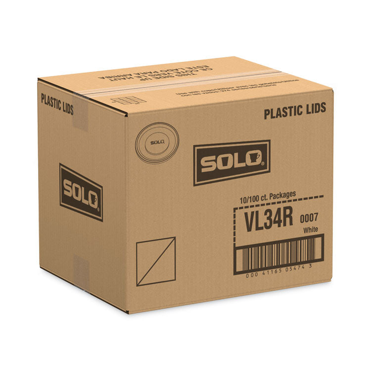 Polystyrene Vented Hot Cup Lids, Fits 4 oz Hot Cups, Plastic, White, 100/Pack, 10 Packs/Carton