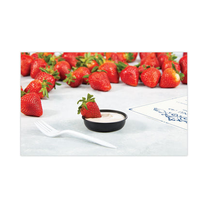 Polystyrene Portion Cups, 2.5 oz, Plastic, Black, 250/Bag, 10 Bags/Carton