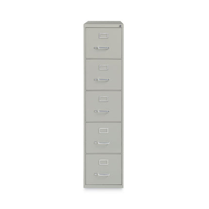 Five-Drawer Economy Vertical File, Letter-Size File Drawers, 15" x 26.5" x 61.37", Light Gray