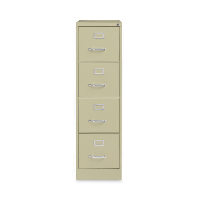 Four-Drawer Economy Vertical File, Letter-Size File Drawers, 15" x 26.5" x 52", Putty