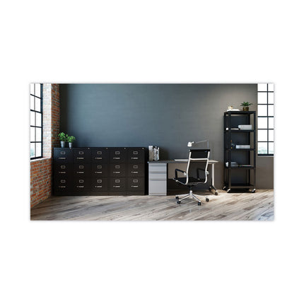 Three-Drawer Economy Vertical File, Letter-Size File Drawers, 15" x 22" x 40.19", Black