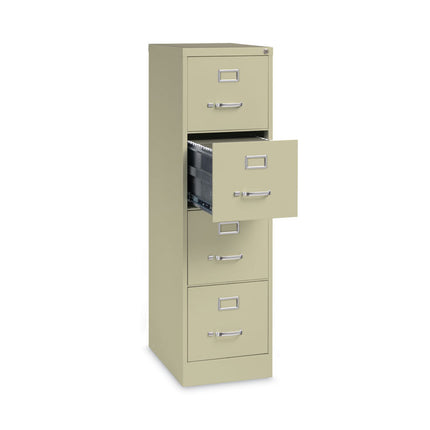 Four-Drawer Economy Vertical File, Letter-Size File Drawers, 15" x 22" x 52", Putty