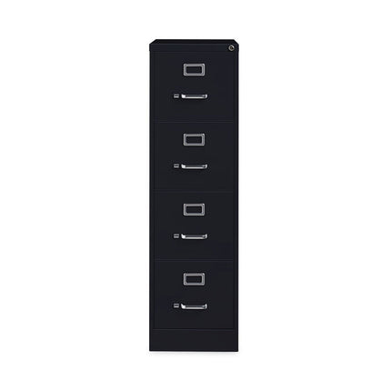 Four-Drawer Economy Vertical File, Letter-Size File Drawers, 15" x 22" x 52", Black