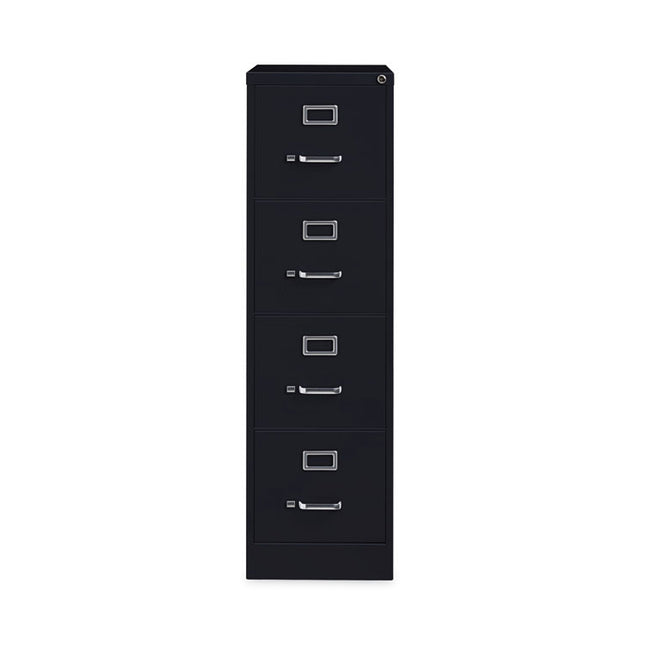 Four-Drawer Economy Vertical File, Letter-Size File Drawers, 15" x 22" x 52", Black