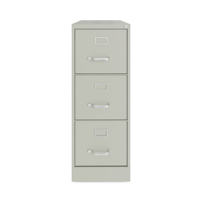 Three-Drawer Economy Vertical File, Letter-Size File Drawers, 15" x 22" x 40.19", Light Gray