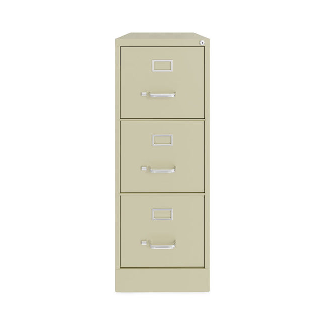 Three-Drawer Economy Vertical File, Letter-Size File Drawers, 15" x 22" x 40.19", Putty