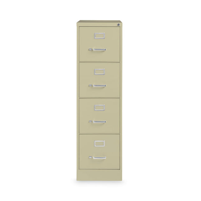 Four-Drawer Economy Vertical File, Letter-Size File Drawers, 15" x 22" x 52", Putty