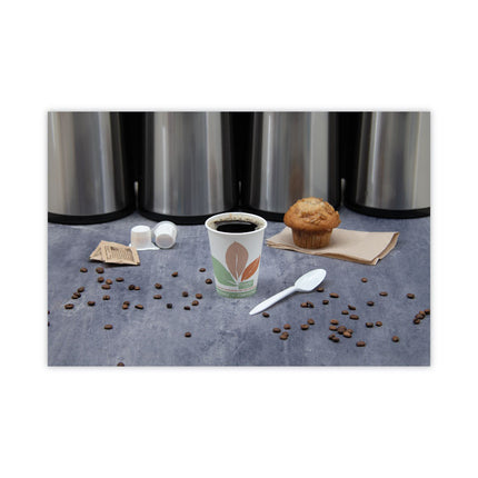 Bare Eco-Forward PLA Paper Hot Cups, 8 oz, White/Green/Orange, 50/Bag, 20 Bags/Carton