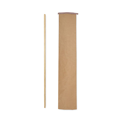 Threaded End Broom Handle, Lacquered Hardwood, 0.94" dia x 54", Natural
