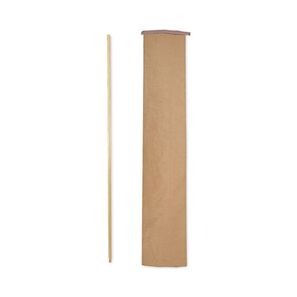 Threaded End Broom Handle, Lacquered Wood, 0.94" dia x 60", Natural