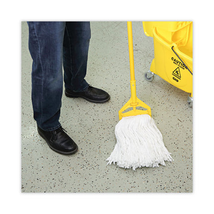 Premium Cut-End Wet Mop Heads, Rayon, 16oz, White, 12/carton