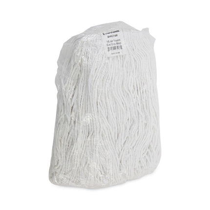 Premium Cut-End Wet Mop Heads, Rayon, 16oz, White, 12/carton