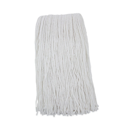 Premium Cut-End Wet Mop Heads, Rayon, 20oz, White, 12/carton