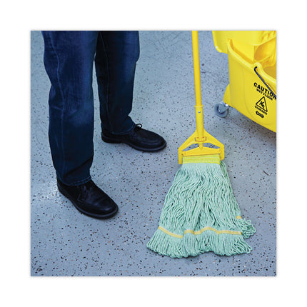 Ecomop Looped-End Mop Head, Recycled Fibers, Large Size, Green, 12/carton