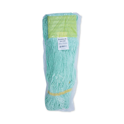 Ecomop Looped-End Mop Head, Recycled Fibers, Medium Size, Green
