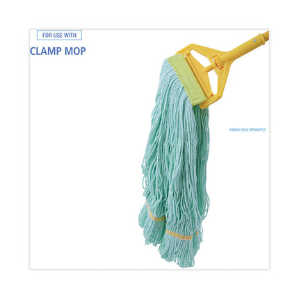 Ecomop Looped-End Mop Head, Recycled Fibers, Extra Large Size, Green