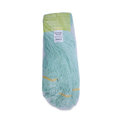 Ecomop Looped-End Mop Head, Recycled Fibers, Extra Large Size, Green, 12/ct