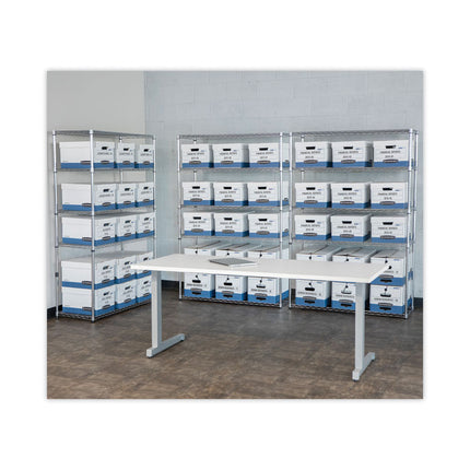 Hang'n'stor Medium-Duty Storage Boxes, Letter/legal Files, 13" X 16" X 10.5", White/blue, 4/carton
