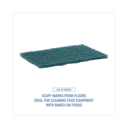 Heavy-Duty Scouring Pad, 6 x 9, Green, 15/Carton