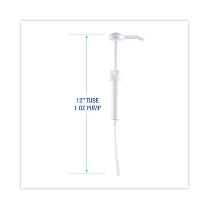 Siphon Pump for 1 gal Bottles, 1 oz Output, 12" Tube, Plastic, White