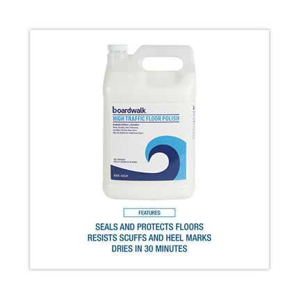 High Traffic Floor Polish, Apply 3 to 5 Coats per Application, Unscented, 1 gal Bottle, 4/Carton