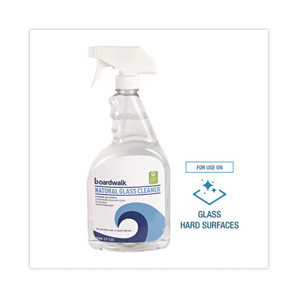 Natural Glass Cleaner, Unscented, 32 oz Trigger Spray Bottle, 12/Carton