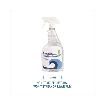 Natural Glass Cleaner, Unscented, 32 oz Trigger Spray Bottle, 12/Carton