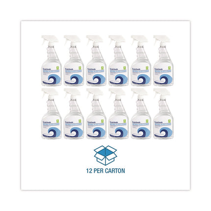 Natural Glass Cleaner, Unscented, 32 oz Trigger Spray Bottle, 12/Carton