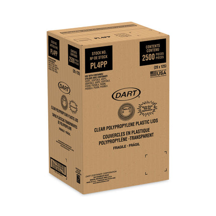 Portion/Souffle Cup Lids, Fits 3.25 oz/4 oz/5.5 oz Portion Containers, Plastic, Clear, 125/Sleeve, 20 Sleeves/Carton