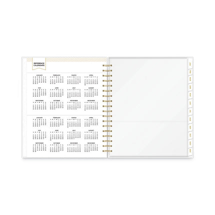 Day Designer Daily/Monthly Frosted Planner, Rugby Stripe Artwork, 10 x 8, Black/White Cover, 12-Month (July-June): 2024-2025