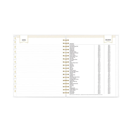 Day Designer Daily/Monthly Frosted Planner, Rugby Stripe Artwork, 10 x 8, Black/White Cover, 12-Month (July-June): 2024-2025