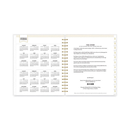 Day Designer Daily/Monthly Frosted Planner, Rugby Stripe Artwork, 10 x 8, Black/White Cover, 12-Month (July-June): 2024-2025