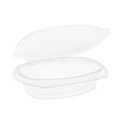 EarthChoice Recycled PET Hinged Container, 8 oz, 4.92 x 5.87 x 1.32, Clear, Plastic, 200/Carton