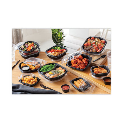 Clearview Micromax Microwavable Container, 36 oz, 9.38 x 8 x 1.5, Black, Plastic, 250/Carton