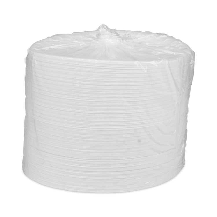 Placesetter Satin Non-Laminated Foam Dinnerware, Plate, 10.25" dia, White, 540/Carton