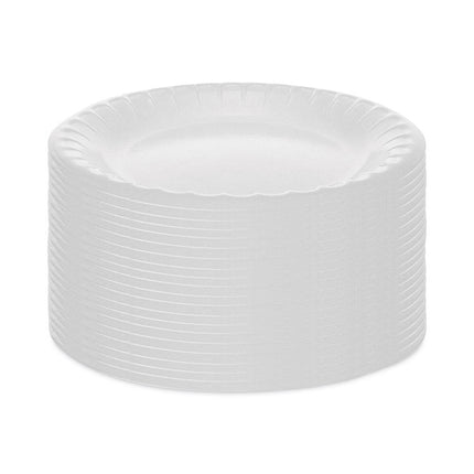 Placesetter Deluxe Laminated Foam Dinnerware, Plate, 6" dia, White, 1,000/Carton