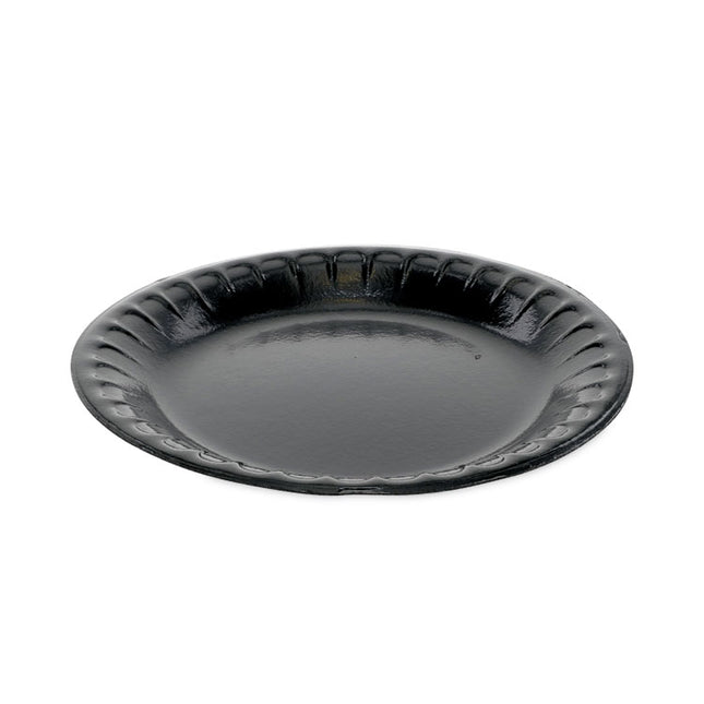 Placesetter Deluxe Laminated Foam Dinnerware, Plate, 6" dia, Black, 125/Pack, 8 Packs/Carton