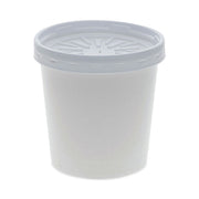 Paper Round Food Container and Lid Combo, 16 oz, 3.75" Diameter x 3.88" h, White, 250/Carton