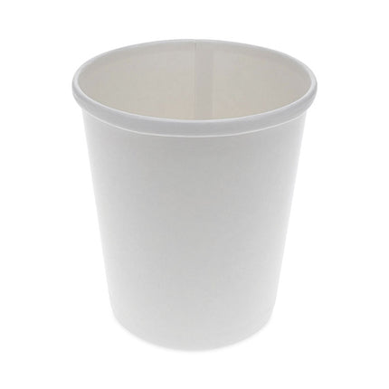 Paper Round Food Container, 32 oz, 5.13" Diameter x 4.5" h, White, 500/Carton