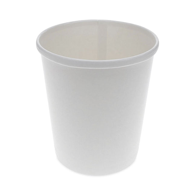 Paper Round Food Container, 32 oz, 5.13" Diameter x 4.5" h, White, 500/Carton